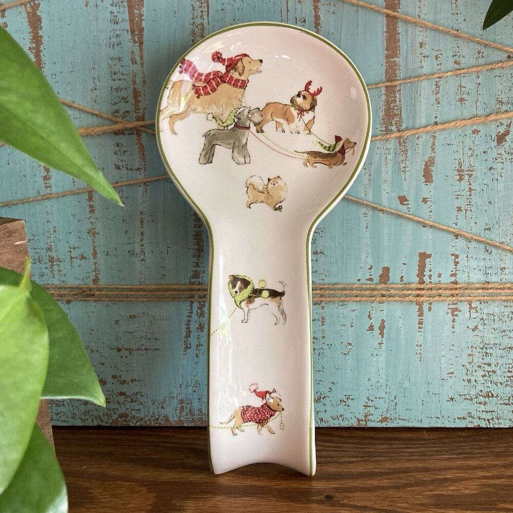 Pier 1 Imports Park Avenue Puppies Spoon Rest Dogs Christmas